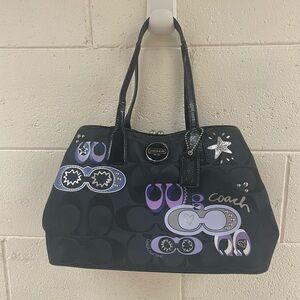 Coach Black and Purple Satchel
